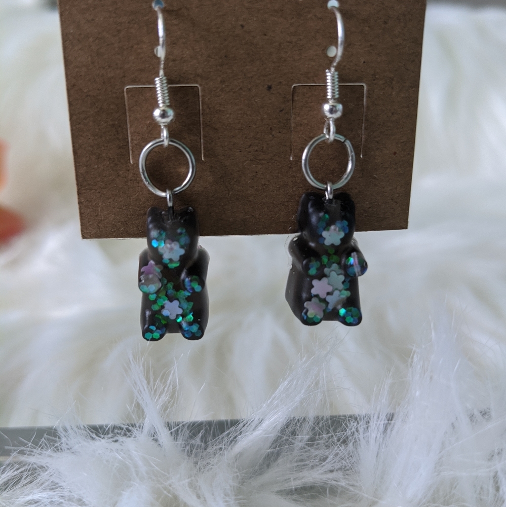 New! Black Gummy Bear Earrings!